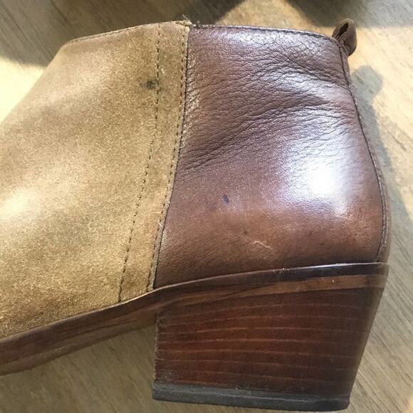 Madewell 2 tone Suede Leather Booties size 8.5 - Picture 6 of 10